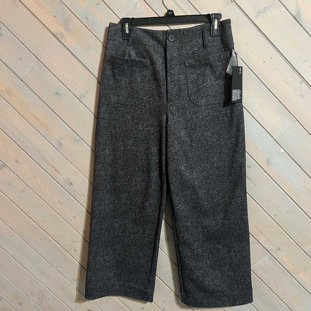 JNY Jones New York Gray Cropped Straight Leg Mid Rise Ponte Pants‎ Size 6